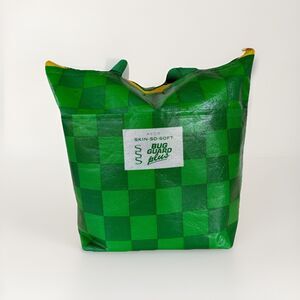 Avon Green Skin So Soft Bug Guard Green Checkered Tote Bag Logo 12X15